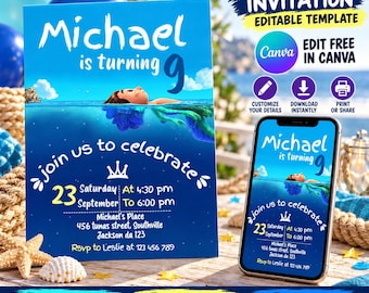 Editable Luca Birthday Invitation | Printable Luca Party Invite | Luca Evite | Luca Boy invite Editable in Canva Template | Instant Download