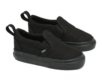 Vans Classic Slip-On Black Canvas Toddler Sneakers Unisex Kids Size 4