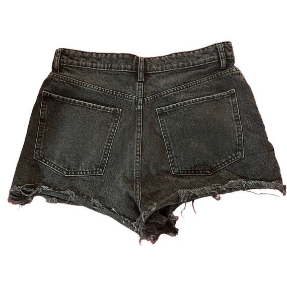 Zara High Waisted Black Denim Shorts size 8 - image 3