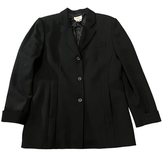 Talbots 100% Pure Wool Black Blazer Size 12 - image 1