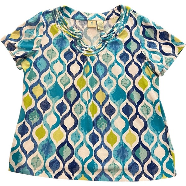 Caribbean Joe Frauen XL Geometrische Print Bluse