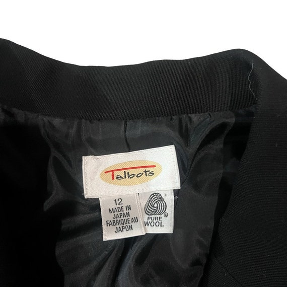 Talbots 100% Pure Wool Black Blazer Size 12 - image 2