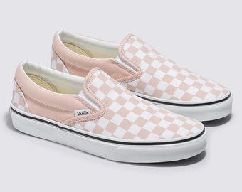 Vans Rose Checkerboard Classic Unisex Canvas Slip-On Schuhe Sneakers Jugend 3.5/W5