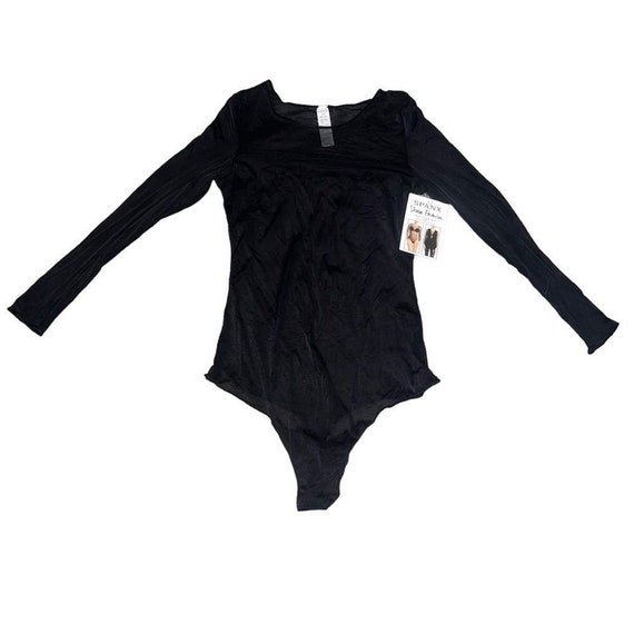 NWT SPANX Long Sleeve Black Mesh Body Suit Size Large -  Canada