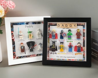 Papa-Superhelden-Rahmen, Superhelden-Vater, Superhelden-Geschenk zum Vatertag, Sohn-Tochter-Geschenk, handgefertigt, Familienjubiläumsgeschenk, Geburtstagsgeschenke für ihn