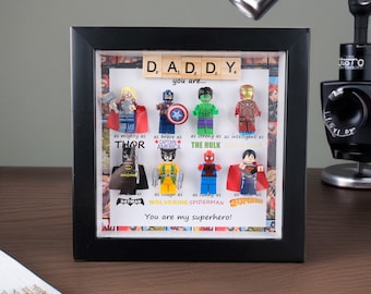 Hero Gift Frame, Superhero Present For Dad, Son Daughter, Father's Day Gifts, Gifts from Daughter, Family Anniversary Gift, Home Decorations