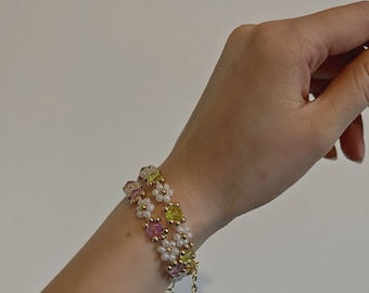 Perlenarmband Blumen