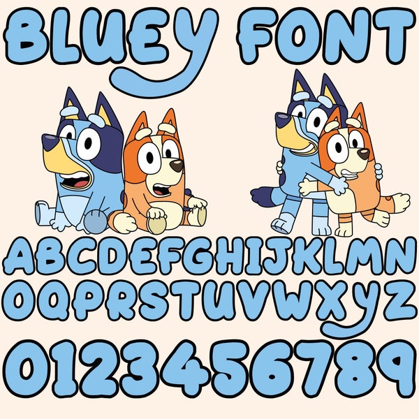 Alphabet et fichiers de polices inspirés de Bluey
