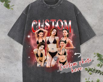 Custom Photo Vintage Rap Tee, 90s Graphic T-Shirt