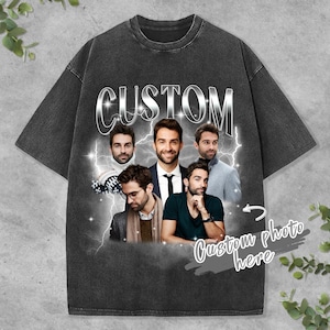 Custom Bootleg Rap Tee, Custom Photo - Vintage Graphic 90s Tshirt,Custom Bootleg Retro Vintage Funny Rap Shirt,Gifts for Boyfriend