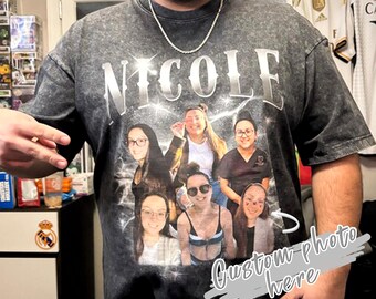 Camiseta con retrato personalizado: camiseta retro de rap vintage de los 90