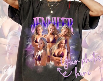 Custom Portrait T-Shirt, Retro Vintage Rap Style, Personalized Gift