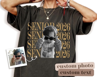 Personalised Vintage Photo And Year Shirt, Custom Picture Birthday Shirt