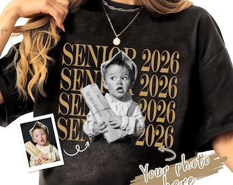 Personalised Vintage Photo And Year Shirt, Custom Picture Birthday Shirt