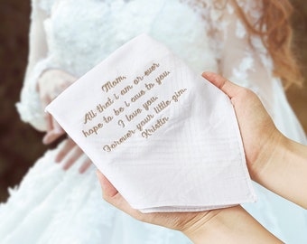 Custom Embroidered Wedding Handkerchief,Gift for Bride,Wedding Monogram,Bridal handkerchief,Wedding Day