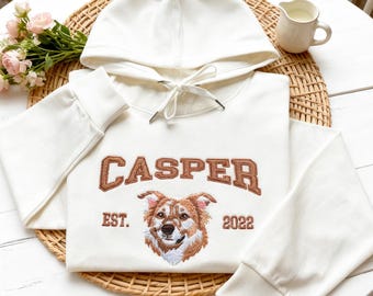 Custom Embroidered Pet From Your Photo Sweatshirt,Custom Embroidered Pet Hoodie,Dog Shirt with Name Embroidered,Custom Gift For Dog Owners