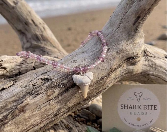 Precious Pinks Natural Shark Tooth Necklace