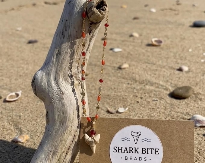Red Skies Natural Shark Tooth Necklace