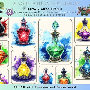 Watercolor Boho Witchy Clipart - Neutral Halloween PNG - Magic Potion SVG - Commercial Use