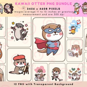 Kawaii Otter PNG - Perfect for Gifts and Cute Animal Crafts