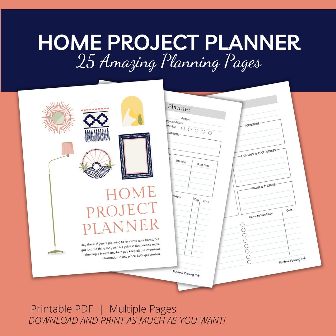 Home Project Planner, Instant Digital Download, PDF, New Home Planner ...