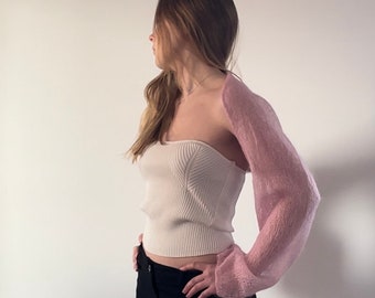 Soft Mohair Summer Bolero Shrug PDF Knitting Pattern