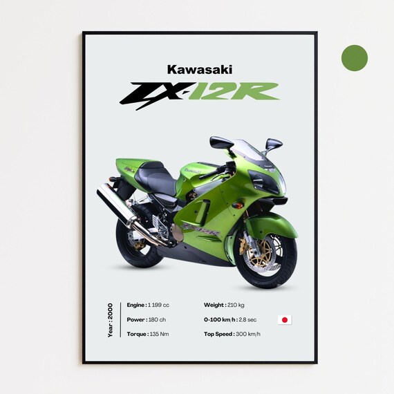Kawasaki Ninja ZX-12R | 2000 | Personalized Motorcycle Poster
