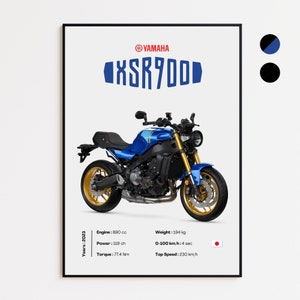 Yamaha XSR900 | 2023 | Personalized Motorcycle Poster | Gift for Bikers | Wall Decoration | Print by MotorBike Poster