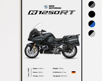 BMW R 1250 RT | 2023 | Personalized Motorcycle Poster | Gift for Bikers | Wall Decoration | Print by MotorBike Poster