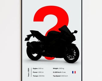Personalized Motorcycle Poster | Gift for Bikers | Wall Decoration | Print by MotorBike Poster