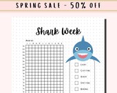Period Tracker Printable / Shark Week / Moontime / A5 Journal Insert / Moon Cycle Calendar / Mensturation / Fertility / Planner Page / PDF