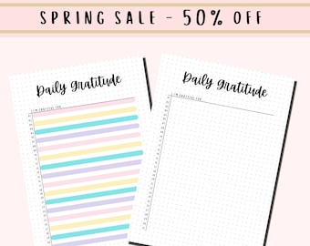 Journal de gratitude / Journal de gratitude imprimable / Page de journal A5 / Tracker mensuel imprimable / Journal de la santé mentale / Tracker quotidien / Soi