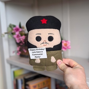 Cadeau communiste doudou Guevara carte d'anniversaire marxiste drôle poupée révolution carte d'amant du communisme viva la cuba cadeau anti capitalisme merch