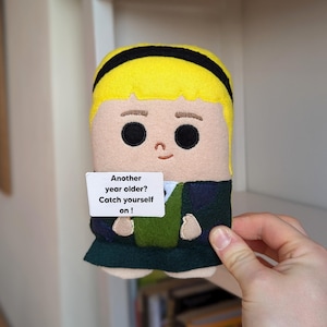 Claire Girls plushie with personalised birthday card Irish girls gift plush doll funny series quote British TV show fans merch