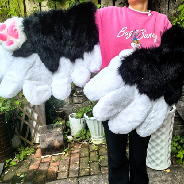 Fursuit Wings Kemono Paw Wings Fox Fur Suit Claws Premade Partial Fursuit Hand Gloves Fursona Cosplay Costume Wings Role Play Furry Paws