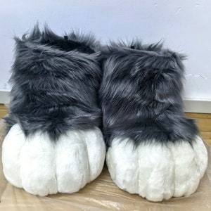 Fursuit Japanese dog wolf furry/ Frusuit mini partial cosplay paws/ Handmade custom kemono paws claws/ Cosplay fur accessories/ puppy ear