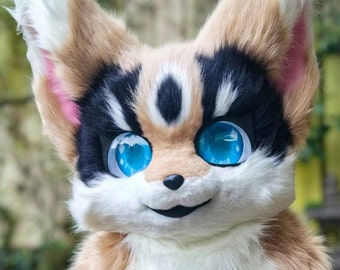 Fursuit Japanese premade dog wolf fox furry/ One of the kind cosplay kig headgear/ Handmade kemono headpiece kigurumi mask/ pet play