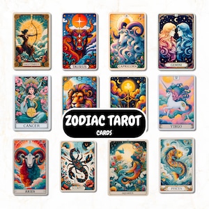 Carte zodiacali PNG, Pacchetto carte zodiacali, Tarocchi PNG, Zodiaco Png, Astrologia png, Tarocchi png, Oroscopo png, Segni zodiacali Png
