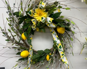Lemon Sunshine Silk Wreath