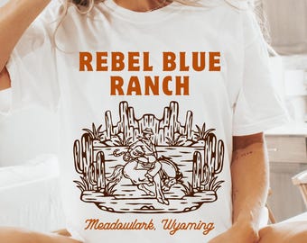 Rebel Blue Ranch T-Shirt: Booktok Cowboy Romanze, Western Stil