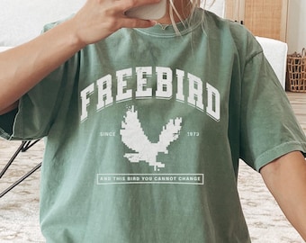 Camiseta Free Bird Comfort Colors: Camiseta retro de banda de rock