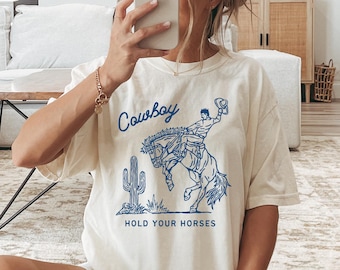 T-shirt cowboy couleurs confort : motif rodéo brodé