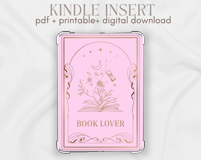 Pink Kindle Insert Minimalist Kindle Printable Aesthetic Kindle Insert ...