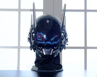 Masque Rave Bluetooth fait main, casque Cyberpunk lumineux avec image personnalisée et couleur futuriste masque complet, masque de DJ