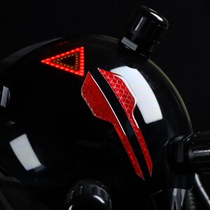 Futuristic Warrior Mask Costume, Glowing Cyberpunk Rave Helmet, Handmade Full Face Mask, Masquerade Cosplay Mask, Alien cosplay helmet image 6