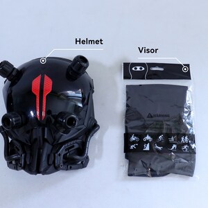 Futuristic Warrior Mask Costume, Glowing Cyberpunk Rave Helmet, Handmade Full Face Mask, Masquerade Cosplay Mask, Alien cosplay helmet image 9