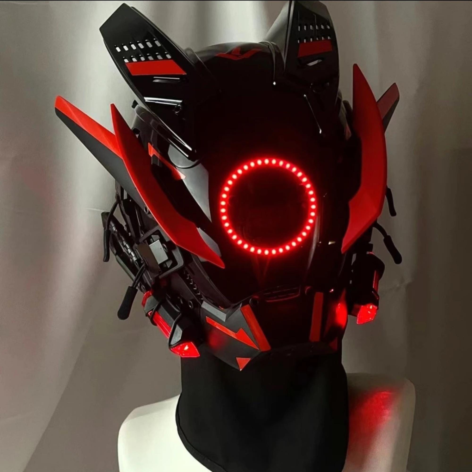 Handmade Cool Cyberpunk Mask, Techear Mask Helmet for Cosplay, Lighting ...
