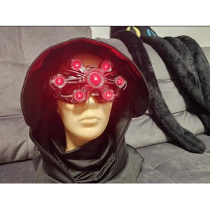 Self-design Cyberpunk Glowing mask/goggles, luminous Cyberpunk Maelstrom cosplay mask, Rave party DJ mask, Cool 3D print Futurstic Tech mask