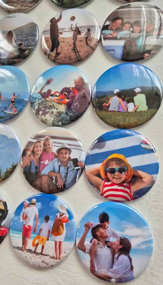 Photo magnets 2.25' round, Personalized Gift - Holiday - Wedding - Couples - Birthday - Gift - Baby - Party - Family