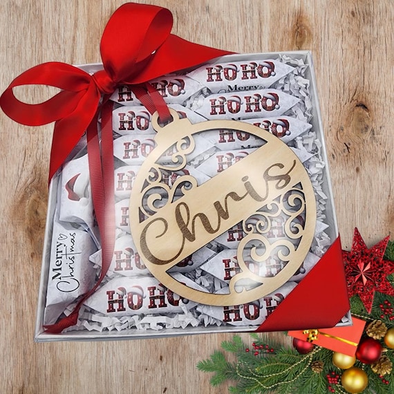 Personalized Christmas Candy Box – Small - 18 Custom Krówki Caramels – Elegant Holiday Gift with Ribbon, Ready to Gift